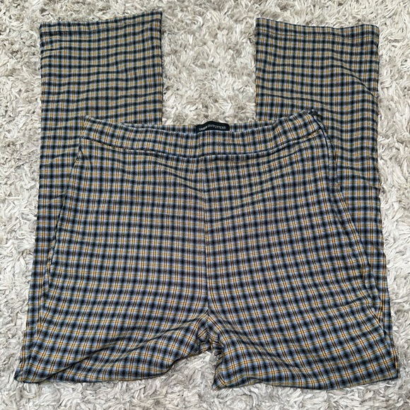 Urban Outfitters Women's‎ Plaid Pants Cropped Flare Stretch EUC Size 6 - Picture 1 of 5